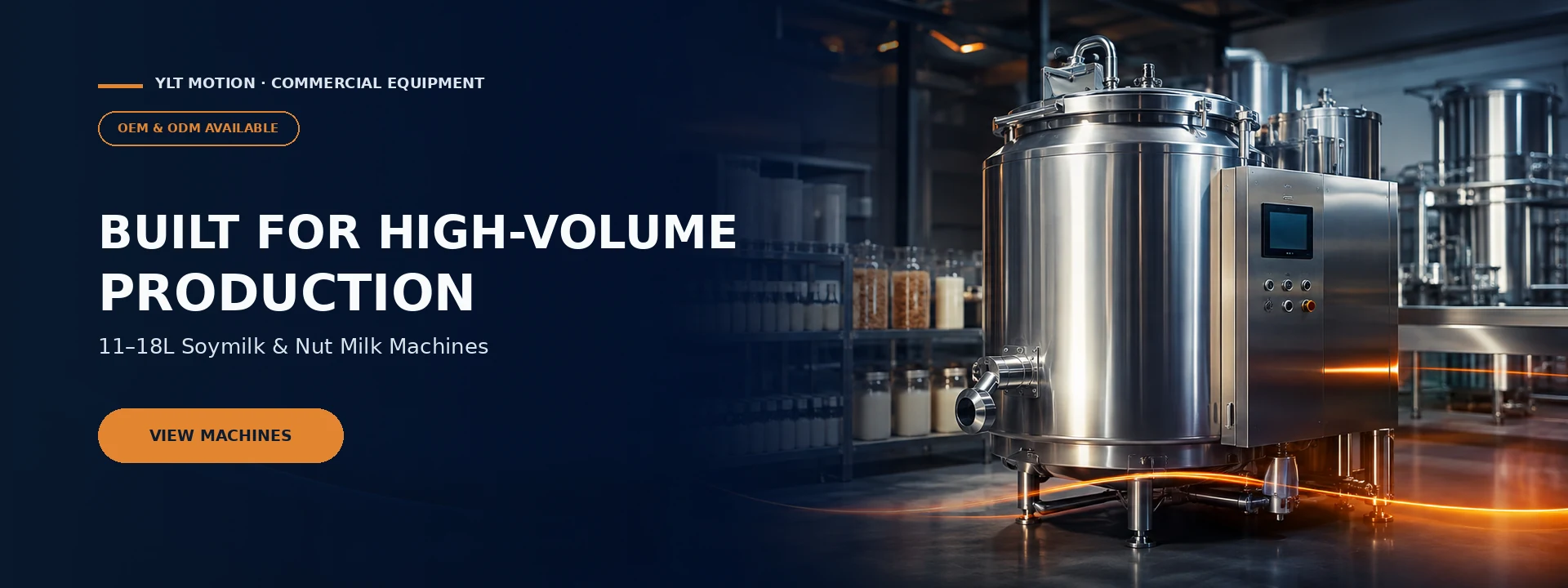 Large capacity commercial soymilk and nut milk machine for beverage production