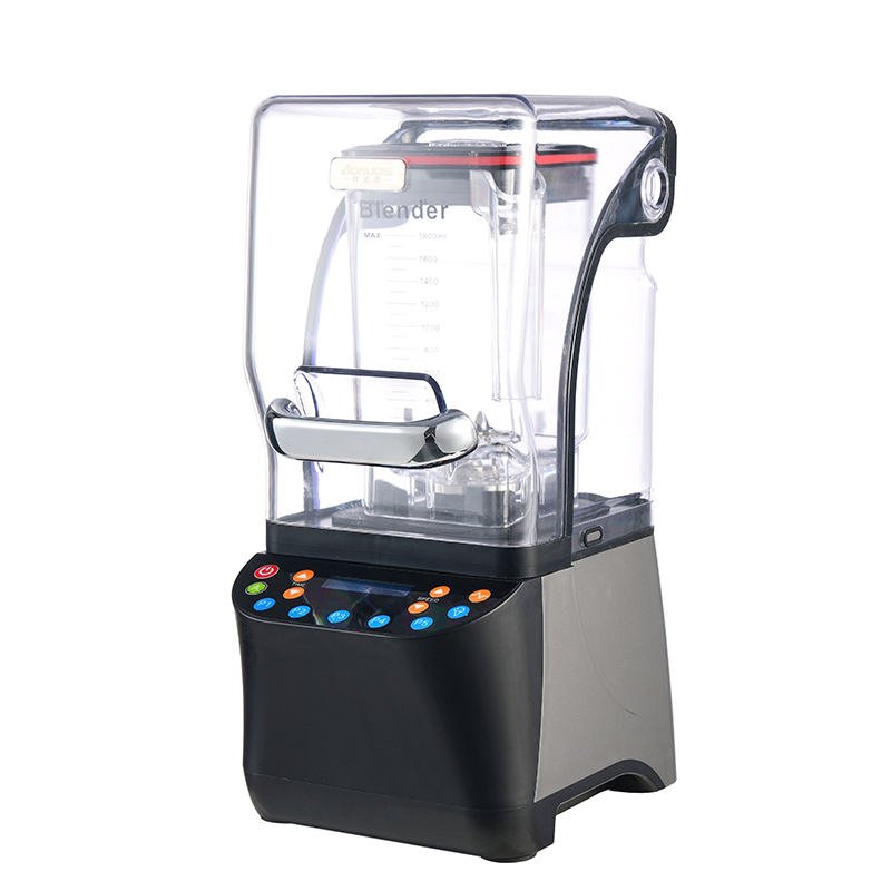 1.8L Commercial Blender with Sound Cover and Touch Controls for Smoothie and Juice Bars