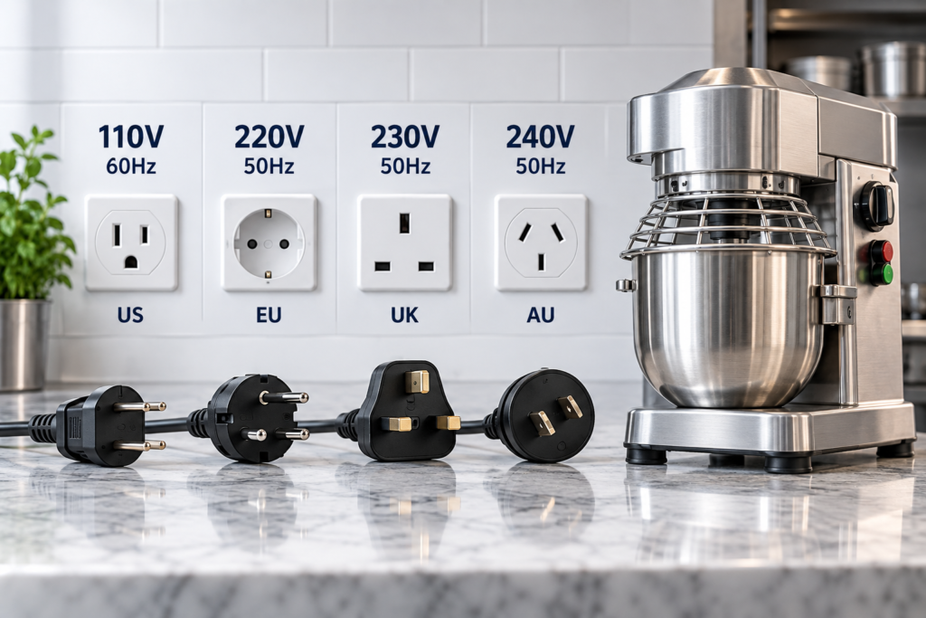 110V vs 220V commercial equipment voltage and plug guide