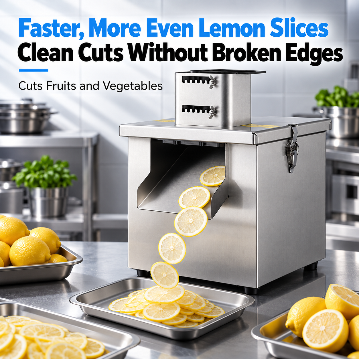 Commercial Electric Vegetable Cutter, Stainless Steel Dicer, Slicer and Shredder for Restaurants - Image 3