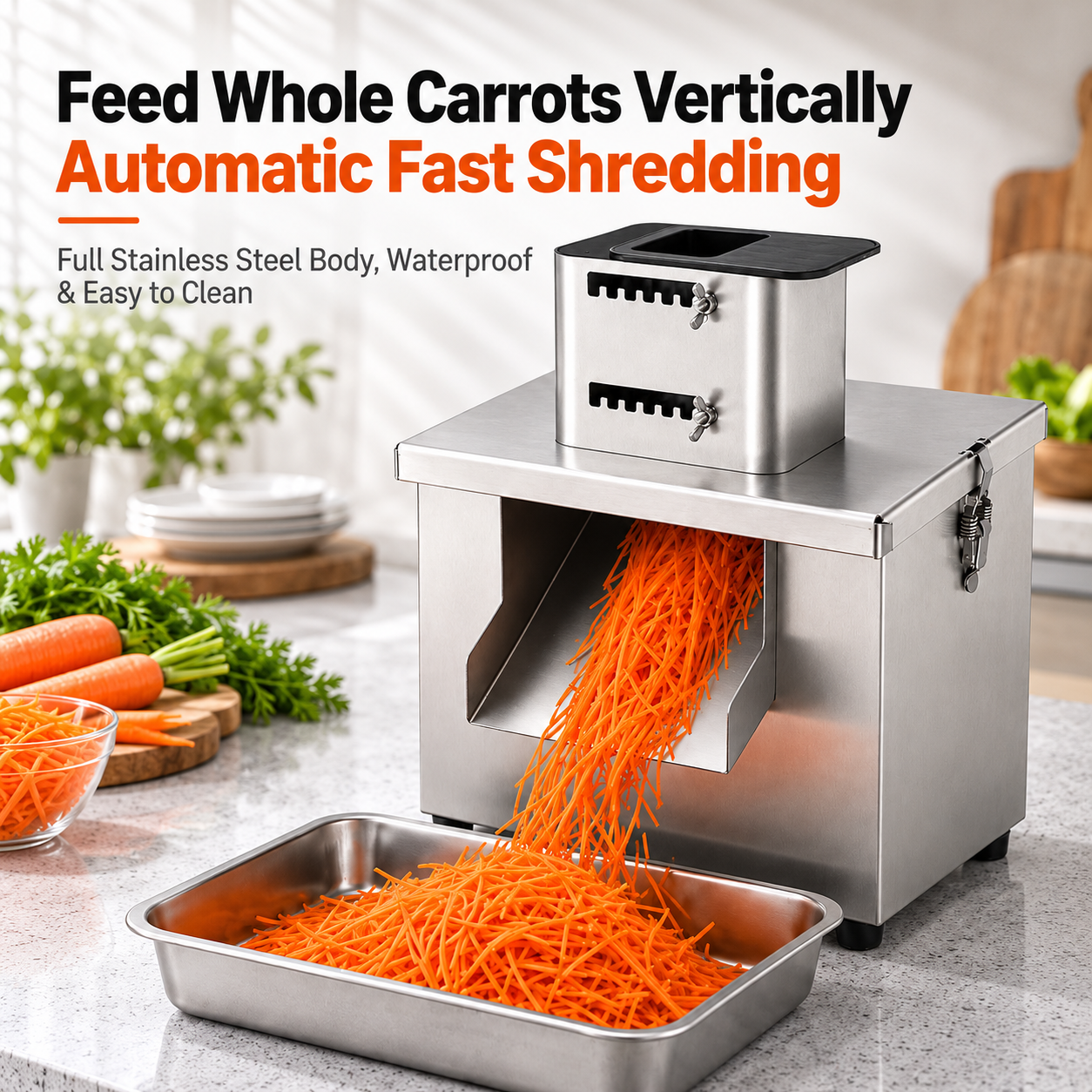 Commercial Electric Vegetable Cutter, Stainless Steel Dicer, Slicer and Shredder for Restaurants - Image 4