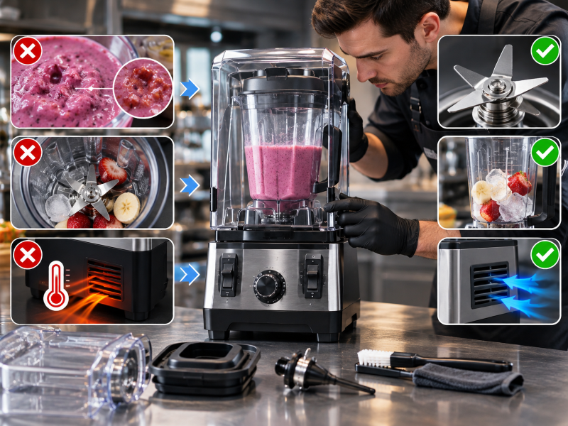 Commercial Blender Troubleshooting: Fix Chunky Smoothies, Air Pockets and Overheating