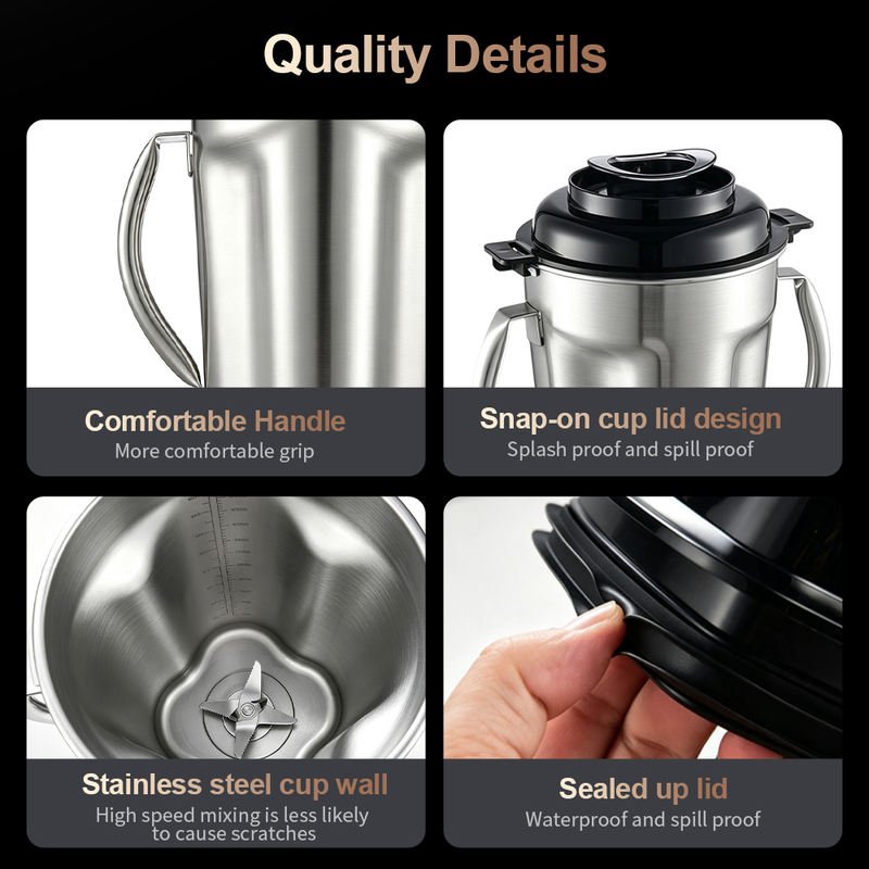 Commercial Soy Milk Blender with 2.5L or 6L Stainless Steel Jar for Cafés and Restaurants - Image 4