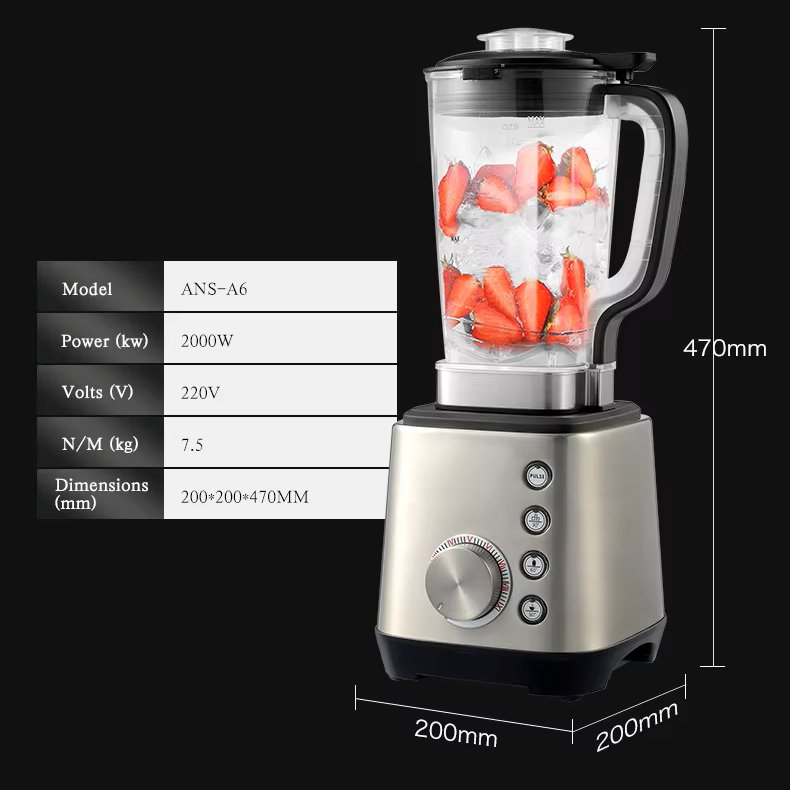 2L Commercial Blender with 4-Speed Push Button Controls for Smoothies, Milkshakes and Juice - Image 3
