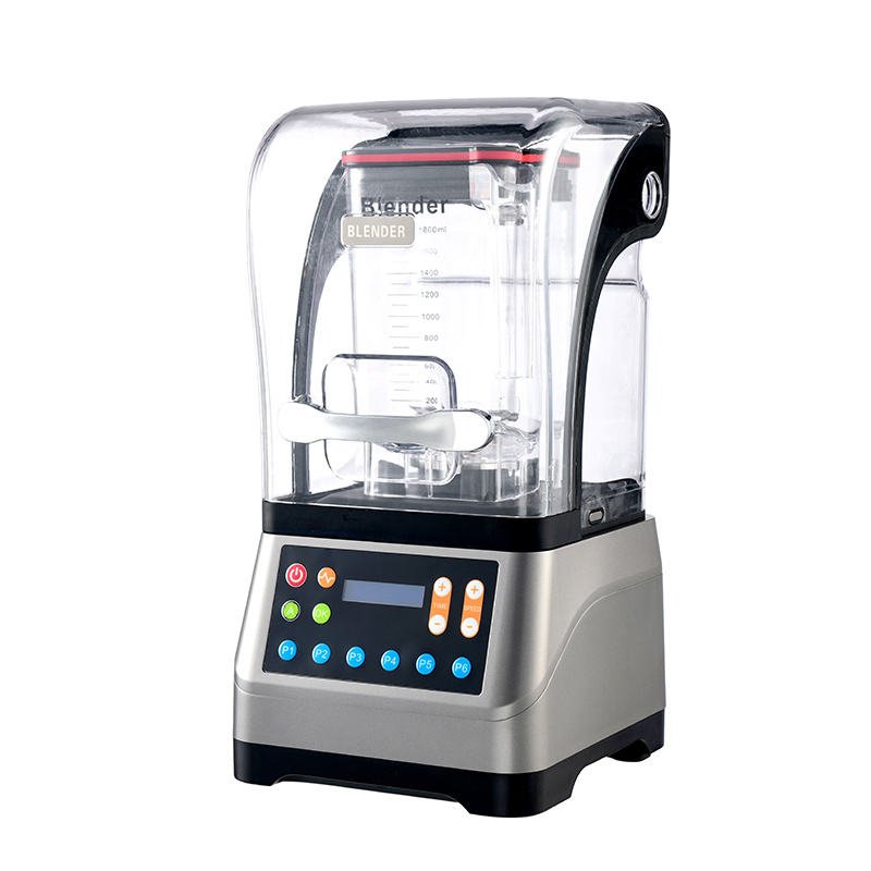 1.8L Commercial Smoothie Blender with Sound Enclosure and 9-Speed Touch Controls for Cafés