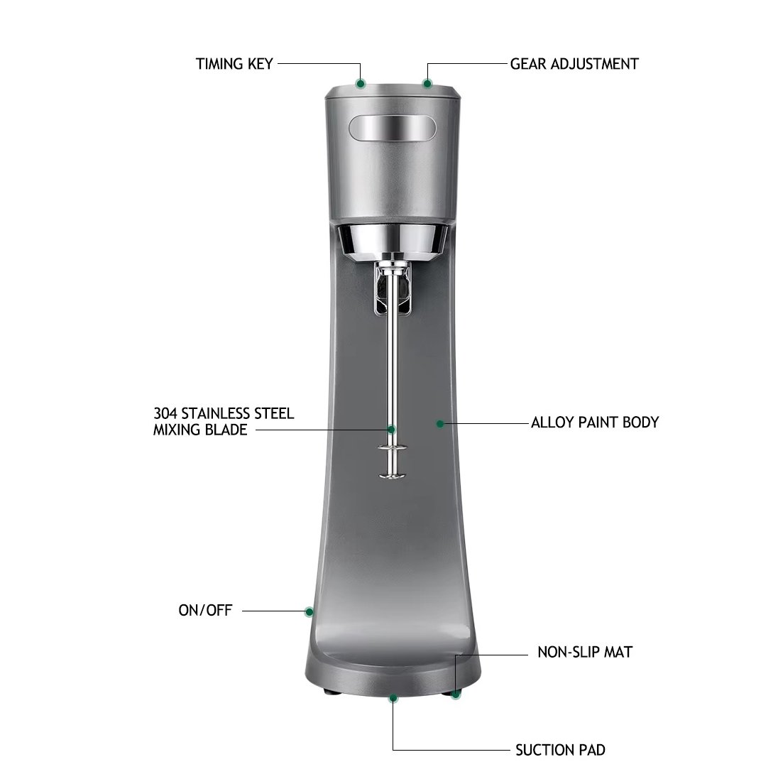 Commercial Single Head Milkshake Machine Stainless Steel Drink Mixer for Cafes and Bars - Image 4
