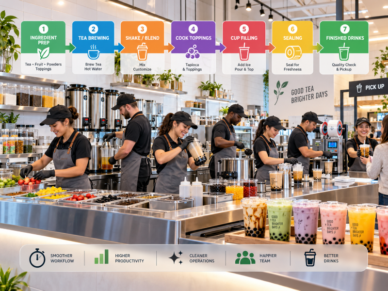 Commercial Bubble Tea Equipment Workflow Guide